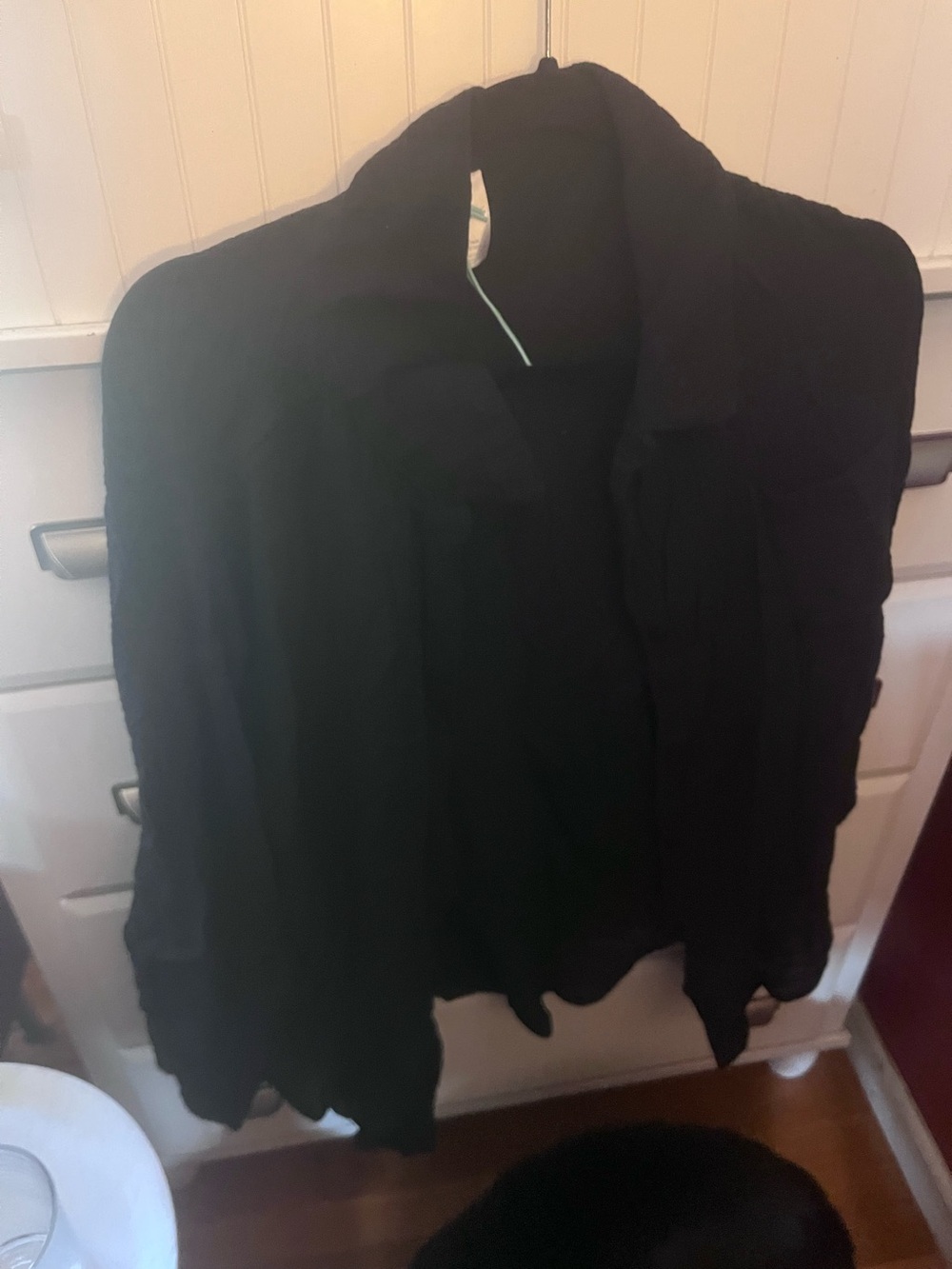Kona Sol Black Women's lightweight beach coverup/button down